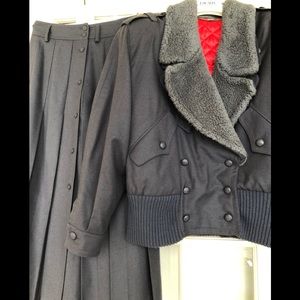 Mondi Vintage Bomber Jacket and Pleaded Skirt